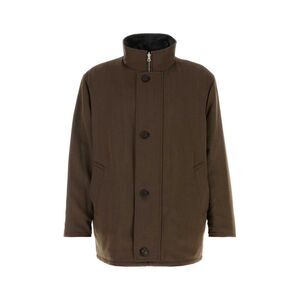 Auralee Men Brown Twill Reversible Jacket